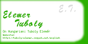 elemer tuboly business card