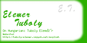 elemer tuboly business card